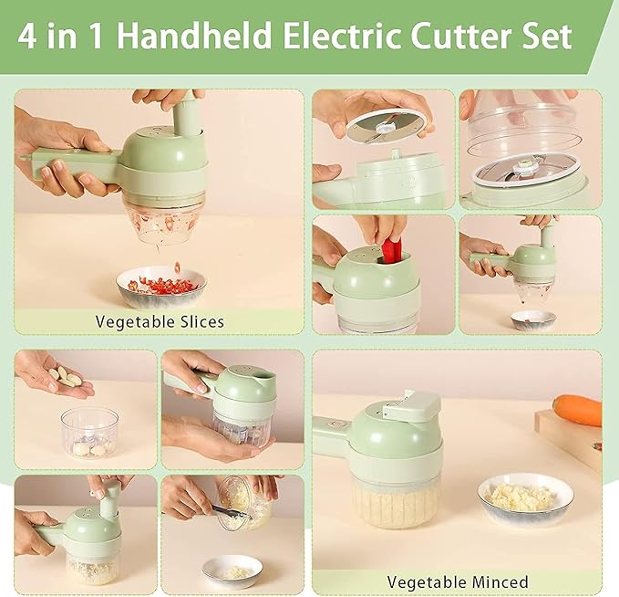 4 in 1 Portable Electric Vegetable Cutter